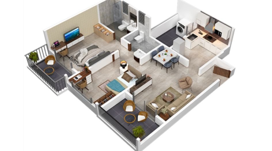 Hermosa-Casa-Floor-Plan-2 BHK